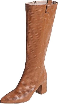 Generic Womens Pointed Toe Knight Boots Thin Heel Side Zipper Knee-High Boots