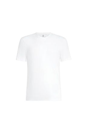Brunello Cucinelli Ribbed jersey T-shirt in White at Nordstrom, Size Xxx-Large Eu