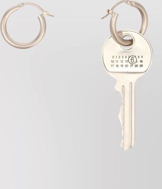 Maison Margiela hoop earrings featuring single key detail