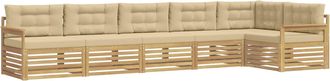 vidaXL Conjunto De Sof&aacute;s De Exterior 6 Uds. Y Beige Poli&eacute;ster Vidaxl