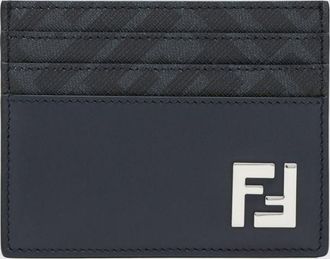 Fendi Portacarte di credito Squared FF Fendi iun pelle e cotone spalmato