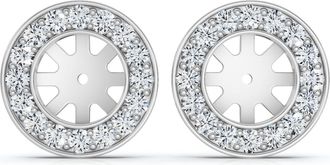Pompeii3 3/4ct Diamond Earring Studs Halo Jackets 14K (5.5-6mm) Lab Grown