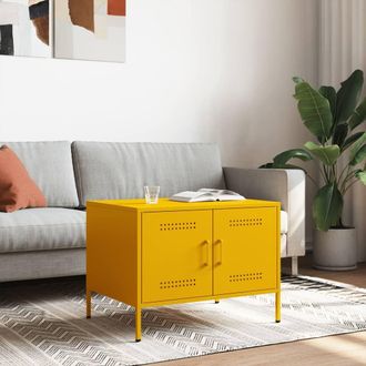Berkfield Home Coffee Table Mustard Yellow 68x50x50.5 cm Steel