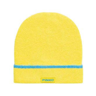 Pinko Serrade Muts - Dames - Hoeden - Geel - ONE Size - Wol - Accessoires