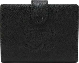 Chanel Pre-owned Wallets, female, Black, Size: ONE SIZE Pre-owned Leather Wallet