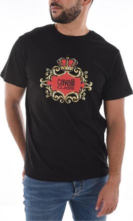 Cavalli Zwart Logo T-shirt 100% Katoen - Heren - T-shirts - Zwart - M - Katoen - Tops