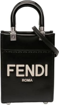 Fendi Pre-owned Mini Sunshine Shopper - unisex - Vintage Handtas - Zwart - ONE Size - Leer - Vintage