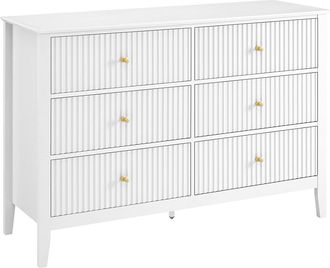 Vente-Unique Cómoda de 6 cajones de MDF - Blanco - NARIVA