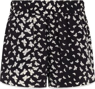 Red Valentino Butterfly Silk Shorts - Dames - Bermuda - Zwart - 3XS - Korte Broeken