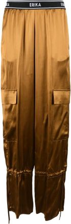 Erika Cavallini Semi Couture Broek - Dames - Wijde Broeken - Bruin - S - Broeken