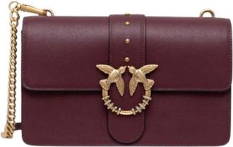 Pinko Love One Classic New Buckle - Dames - Schoudertassen - Bruin - ONE Size - Katoen - Tassen