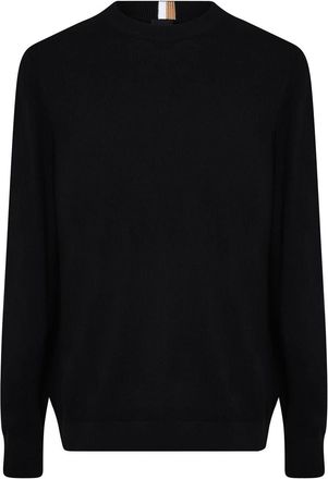 HUGO BOSS Mens Ecaio P Knitted Jumper in Black - Size Medium