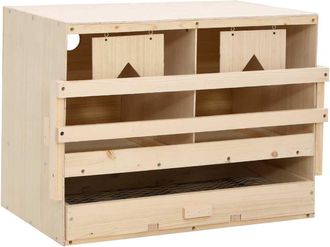 vidaXL Ponedero Para Gallinas 2 Compartimentos Madera Pino 63x40x45 Cm Vidaxl