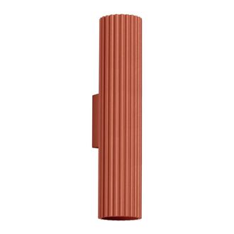 Wonderlamp Aplique de pared de aluminio rojo con 2 luces con 2 focos orientables