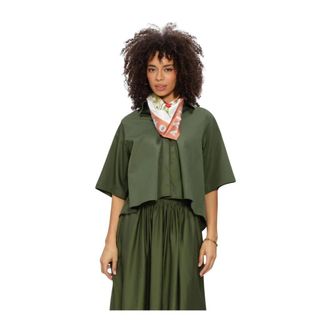Est'seven Dames, Blouses & Shirts, Groen, Maat: XL Katoen