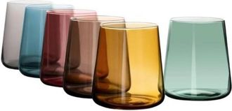 Trade Shop Trade Shop - Conjunto De 6 Gafas De Colores De 380 Ml En Vidrio Para Agua Y Vino De Vino