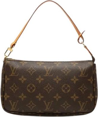 Louis Vuitton Pre-owned Pochette Accessoires - Dames - Vintage Schoudertas - Bruin - ONE Size - Leer - Vintage