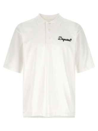 Dsquared2 White Cotton Polo Mens Shirt