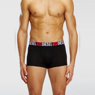 Diesel Three-pack of all-over logo waist boxers - Trunks - Man - Black