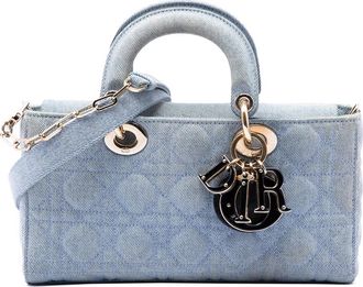 Dior Pre-owned Dior Medium Denim Cannage Lady D Joy Satchel Ladies MEVVGMUHGSNSSUZ5