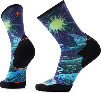 Smartwool Trail Run Targeted Cushion Treeline Crew Socks Blue M