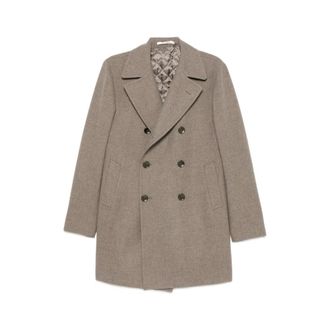 Tagliatore Double-Breasted Coats, male, Brown, Size: M C-Stephan Coat