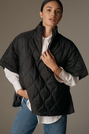 Do Everything in Love Quilted Puffer Poncho Jacket