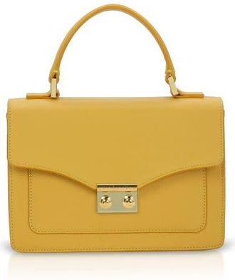 Luis Steven Emma Leather Satchel in Yellow at Nordstrom