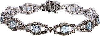 Le Vian 14K 7.65 Ct. Tw. Diamond & Sea Blue Aquamarine Bracelet