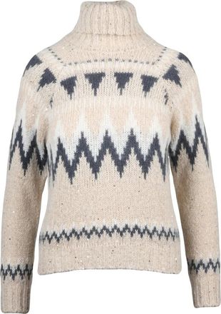 Eleventy Beige Alpaca-Blend High-Neck Sweater