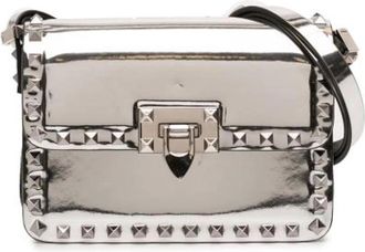 Valentino Pre-owned Rockstud 23 Crossbody Bag - Dames - Vintage Schoudertas - Grijs - ONE Size - Leer - Vintage