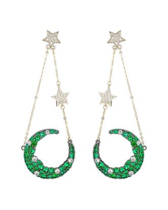 Eyecandy LA Eye Candy La Luxe Collection Cz Moon & Star Earrings