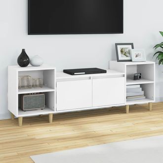 Berkfield Home TV Cabinet White 160x35x55 cm Engineered Wood | Size: 160 x 35 x 55 cm