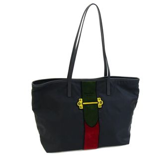 Prada Black Nylon Leather Tote Bag (Pre-Owned)