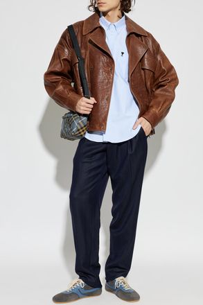 Ami Shirt With Embroidered Logo, Mens, Blue