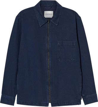 Closed Overhemd met borstzak en rits - Blauw