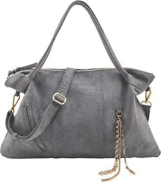 Fredsbruder FREDsBRUDER Leather Shoulder Bag Velvet Wild Shoulder Bag Dark Grey Taupe