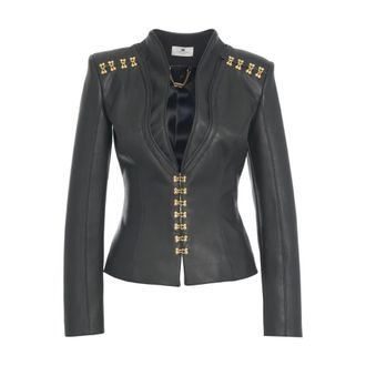 Elisabetta Franchi Dames, Jassen, Zwart, Maat: M Leer