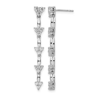 Diamond2Deal 14K White Gold 1 ct Lab Grown Diamond Marquise Cluster Dangle Earrings VS Clarity, G-H Color