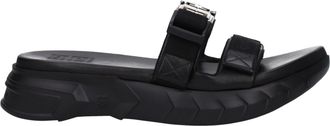 Givenchy Mens Buckle Strap Leather Sandals - Black Textile - Size EU 40