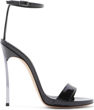 Casadei Blade Marta Sandal - Dames - Sandalen met hakken - Zwart - 39 1/2 EU - Leer - Schoenen
