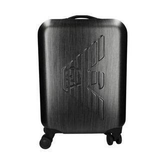 Emporio Armani Large Suitcases, male, Gray, Size: ONE SIZE ABS Carry-On Bag with Oversized Embossed Eagle