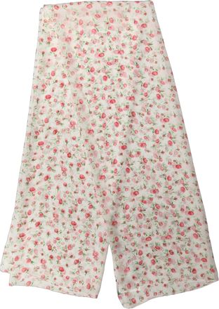 Dolce & Gabbana White Silk Floral Chiffon Long Stole Womens Scarf