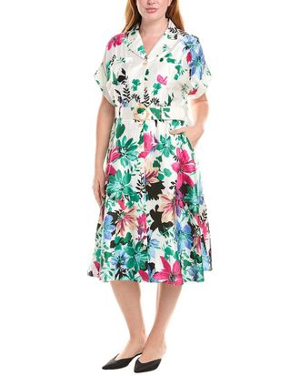 Tahari by ASL Tahari Asl Plus Belted Satin Shirtdress