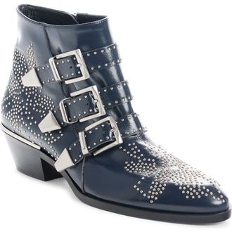 Chlo&eacute; Susan Studded Bootie in Deep Navy at Nordstrom, Size 8.5Us