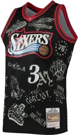 Mitchell & Ness Philadelphia 76ers 1998 World Tour Swingman Jersey Allen Iverson 3 SMJYDX21038-P76BLCK