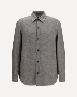 Ermenegildo Zegna Cashmere, linen, and silk Overshirt Male XXXL