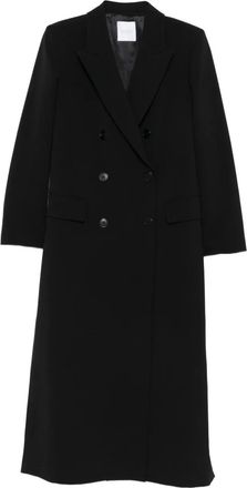 Cenere GB Cappotto doppiopetto con revers a lancia - Nero