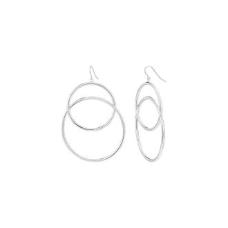 Gold & Honey Womens Double Drop Earrings In Silver