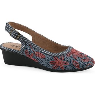 White Mountain Borris Slingback Wedge in Periwinkle/Fabric at Nordstrom Rack, Size 8.5